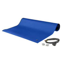 Антистатический настольный коврик, 2-х слойный (0.6х1.2м, резина, синий, провод заземления в комплекте), Цвет: Синий