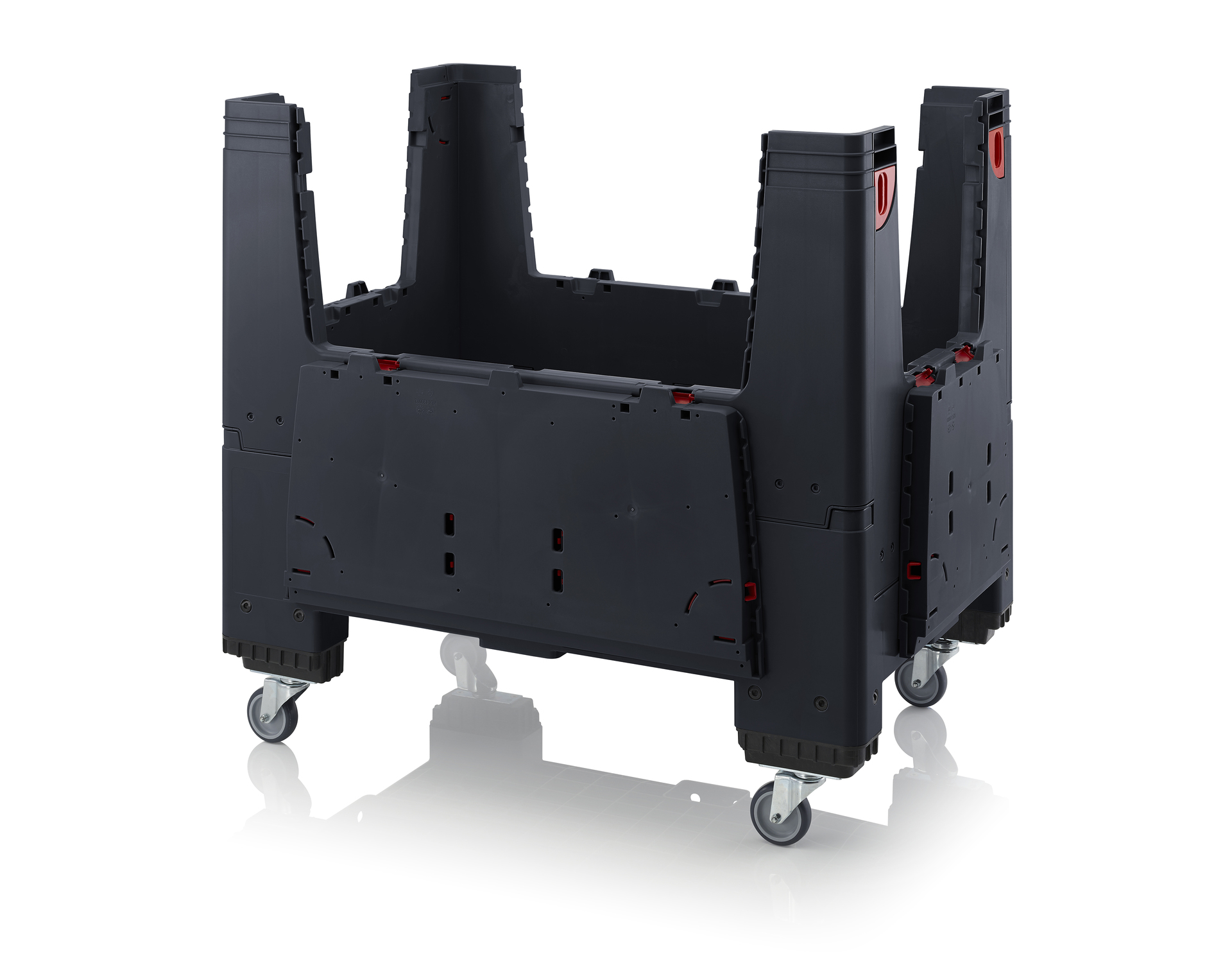 ESD KLK 1208R Складной ящик Bigbox с ESD-защитой на колесах с четырьмя откидывающимися стенками 1200x800x1000 мм