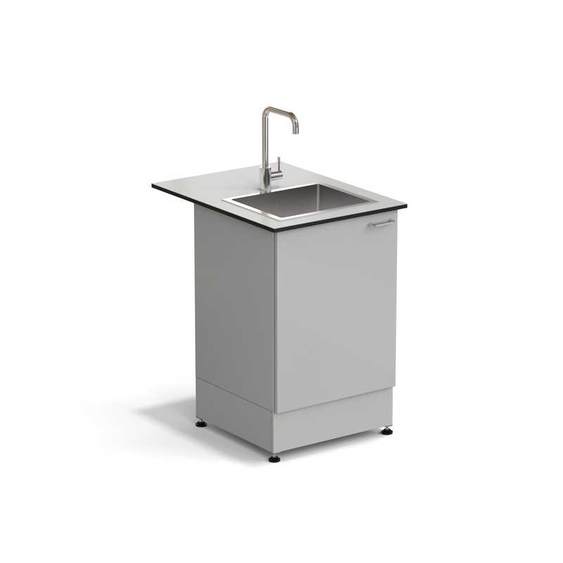 77.0069.10.08 Стол-мойка ЭКРОС 600х800х900 мм, чаша нержавеющая сталь, раб. поверхность - LABGRADE