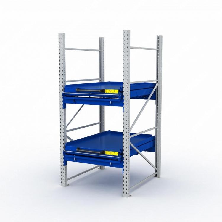 ER-00033513 Стеллаж с выкатными платформами S-HEAVY 1000/900 (2 яруса хранения)